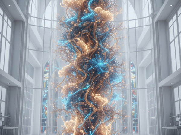Abstract representation of AIRA's bio-organic core