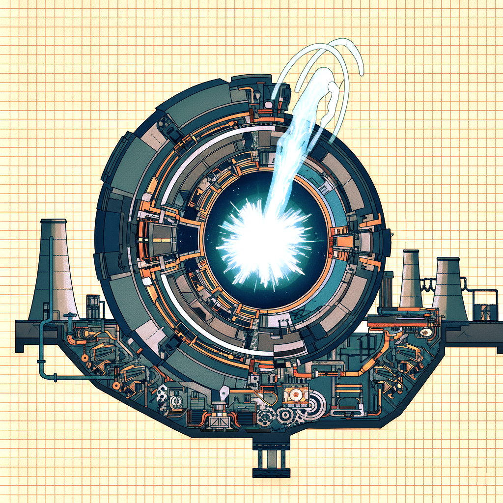 Stylized illustration of a Klein Energy Fusion Reactor Core